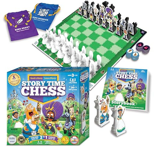 Story Time Chess - Beginners Chess Age 3+, Kids Chess Set with Book, Chess Game, Traditional Learning Board Games for Boys & Girls Ages 3-103