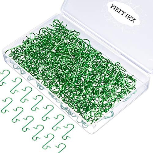 MELLIEX 240PCS Kugelaufhänger Grün S-Haken Klein Weihnachtsbaum Haken Ornament Baumhaken für Ihren Tannenbaum