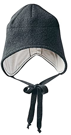 Disana WALK-MÜTZE, 100% Bio-Merinowolle GOTS, IVN Best – Futter: 100% Bio-Baumwolle | Besonders warme und weiche Wintermütze | Baby Kleinkind Kind Unisex | Made in Germany | Anthrazit Gr. 1