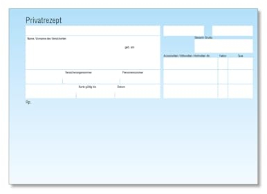 Blaue Privat-Rezepte für Ärzte und Heilpraktiker | DIN A6 Format | 1.000 Blatt, ungeblockt