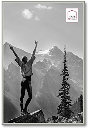 HAES DECO EF9S Bilderrahmen/Fotorahmen, Kunststoff, Easy Frame, silberfarben, 40 x 60 cm