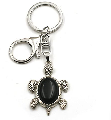 Porte Clé Agate Noire - Tortue