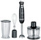 SEVERIN Set frullatore a immersione, 600 W, con coperchio, frusta e supporto da parete, in acciaio inox/nero