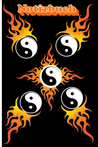 Notizbuch: Meditation Tagebuch Ying und Yang Feuer Achtsamkeitsbuch Spirituell punktiert - Gepunktet - mit Inhaltsverzeichnis 120 Seiten A5 mit Mattem Buch Ideal als Notizheft Organizer Schreibheft