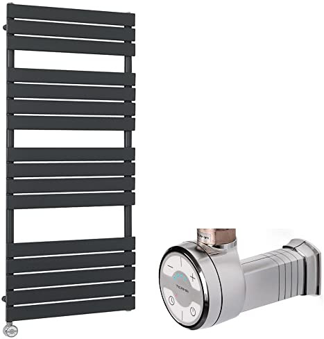 Milano Lustro 1000W Anthracite Flat Panel WiFi Electric Heated Towel Rail - 1500mm x 600mm