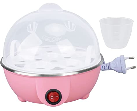 HEEPDD Schneller Eierkocher, Elektrischer Eierkocher mit 7 Eierkapazität und Automatischer Abschaltfunktion(Rosa)