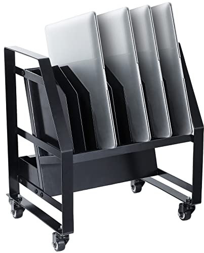 Laptop Charging Cart with Wheels - 10-Slot Chromebooks, Laptops, iPad Storage Rack