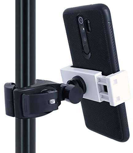 keepdrum PH01 WH Handy-Halter Weiss Smartphone Halterung für Stativ/Fahrrad/Mikrofonständer