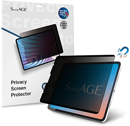 SenseAGE Magnetische iPad Sichtschutzfolie für iPad Air 10,9 Zoll 4&5 Generation/iPad Pro 11 Zoll (2018-2021), Blendungfrei, Anti-Blaulicht, Einfach Anbringen, Blasenfreier Blickschutzfilter