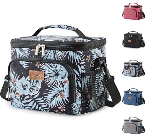 Lifewit Borsa Termica Porta Pranzo 9L, Borse Frigo Piccola Pranzo Ufficio per Uomo e Donna, Impermeabile Lunch Bag con Tracolla per Lavoro, Mare, Viaggio, Floreale