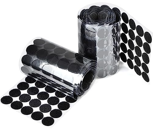 1000 Stück Klettpunkte Selbstklebend 20mm, Klettverschluss Selbstklebend, Klett Klebepunkte Extra Stark für Papier, Metall, Kunststoff, Glas und Leder