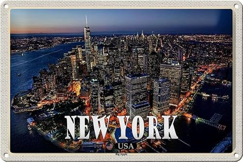 Femer Blechschild Reise 30x20cm New York USA Big Apple Hochhäuser