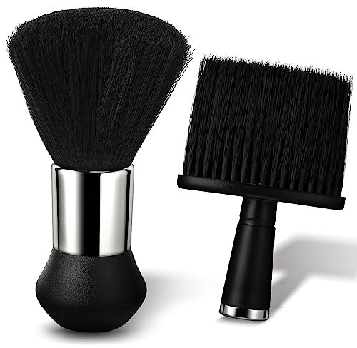 2 Pcs Neck Duster Barber Brush to Remove Loose Hair, Professional Neck Duster for Brushing off Hair Around Neckline and Ears After Haircut
