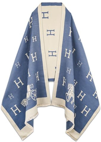 EXTREE Pashmina-Schal für Damen, seidiger Schal für Abendkleid, Decke, offener Poncho-Umhang, Acm-Blau, 1