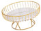 Hollow Design Obsttablett mit hohem Fuß Eisen Marmor Dekorkorb Praktische und schöne Servierplatte für Obst (Gold L)