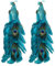 Wnvivi 2pcs Faux Peacock Ornaments Peacock Figurine with Clip, Garden Bird Adornment Blue Peacocks Decor for Christmas Tree Parties Decoration(Blue)
