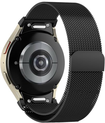 Milanaise Magnetic Armband für Galaxy Watch 7 6 5 4 FE Armband 40mm 44mm | One Click Magnet Mesh Edelstahl Metall Armband für Samsung Galaxy Watch 7 6 5 4 FE Band/6&4 Classic 47 43 46 42 mm/5Pro 45mm