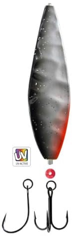 DEGA Lars Hansen Seatrout Inline-Blinker 18g oder 25g Mefo-Blinker Meerforellenblinker Küstenblinker (25g, Black/Silver/R)