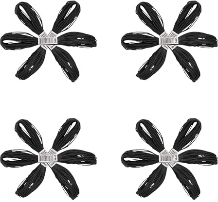 Avenfair Filo da ricamo, 12 matasse per confezione, filo da ricamo multicolore, filo per punto croce, braccialetti dell'amicizia, con aghi gratuiti, rocchetti per filo interdentale (12 matasse nere)