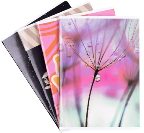 gimboo Schulheft/Format A5 60/60 Blatt Liniert/Mixed 4er Packung - 4 Stück/Packung Motive Sortiert/für Kinder zur Einschulung für Grundschüler/mit Rand/Weiße Karten