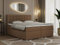 MKS MEBLE Boxspringbett 140x200 mit Bettkasten, Bett 140x200 mit Matratze und Topper - Susan - Braun Kunstleder - H3