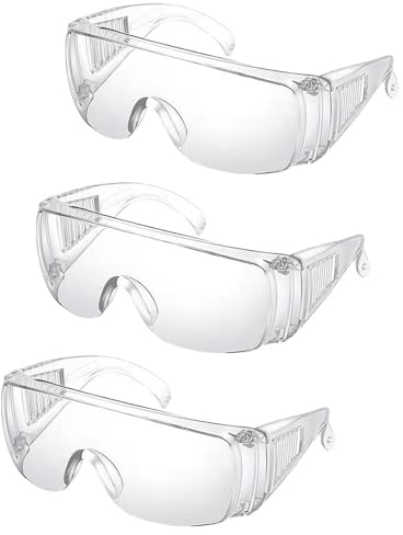 AWAVM 3 gafas protectoras antiarañazos para adultos, protección UV, gafas de seguridad para construcción, productos químicos, laboratorio