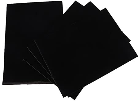 Schwarzer Samt, 10 Stück, Selbstklebender Schwarzer Filz mit Hoher Farbechtheit, Direkt Abziehen und Aufkleben, für die Schmuckpräsentation, Schokoladenschachtelverpackung