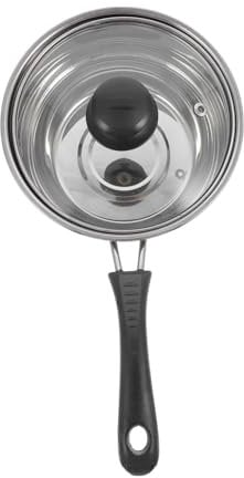 Hoement 1pieza Cacerola De Inoxidable De Calentar Leche Con Mango Ergonómico Para Cocinas De Inducción Gas y Eléctrica Para Sopas y Fideos Instantáneos