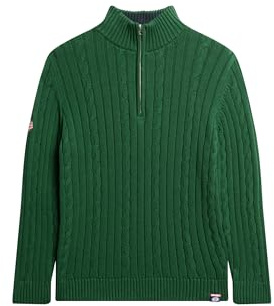 Superdry Damen Rugby-Strickpullover mit halblangem Reißverschluss