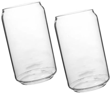 MAGICLULU 2pièces Verres à Bière Originaux Verre Résistants Chaleur Lot De Tasses Cocktails Forme Canette Design Unique Et Élégant Pour Boissons Froides Et Chaudes