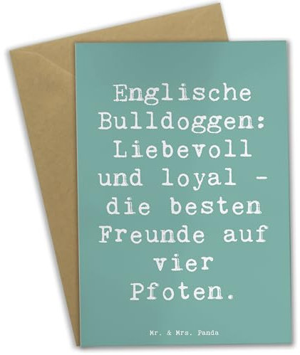 Mr. & Mrs. Panda valentinstagskarte Spruch Englische Bulldogge Freunde - Geschenk, Glückwunschkarte, ruhige Natur, Hunderasse, weihnachtskarten, osterkarte, Hunderassen, Vielfalt, osterkarten, loyal
