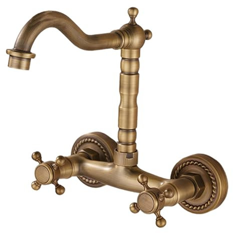 LOVIVER Robinet de cuisine mural Robinet d'eau chaude et froide Robinet de lavabo de salle de bain rotatif européen pour toilettes Restaurant extérieur, Grand