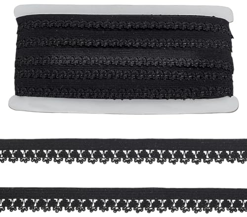 PH PandaHall 21 Yards Elastische Spitze 5/8 Zoll (15mm) Elastisches Stretch Spitzenband Einschneidig Picot Besatz Für Haarbänder Stirnbänder Höschen Kleidungsstücke Zum Nähen