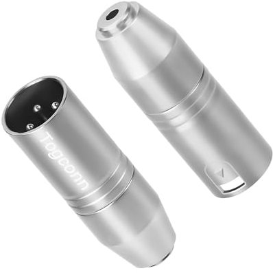 Togconn XLR to 1/8 Adapter 2 Pack,3-Pin XLR Male to 3.5mm (1/8 inch) Female Stereo TRS Mini-Jack Microphone Audio Extension Connector Converter for Camcorders, Recorders, Mixers