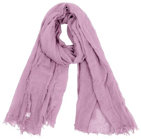 Van Der Rich ® - Schal mit fein gekreppter Oberfläche für Damen und Herren (31-Dunkelrosa, One Size)