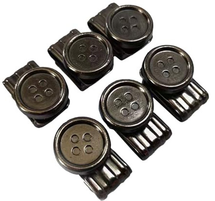 COZERI 6pcs Knöpfe Knopf Endklammer Clip Kein Nähen Hosenträger Knöpfe Riemenknöpfe Für Hosen Hosenträger Clip-On Verstellbare Metall Knöpfe Für Jeans, Hosen, Damen, Herren