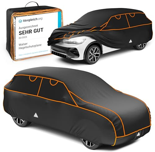 WALSER Hagelschutz Abdeckplane Auto, TÜV geprüft, Wasserabweisend, SUV/Van Größe 9