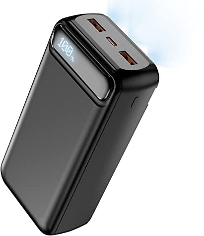 Power Bank 50000mAh,Powerbank klein Aber stark (USB C Ausgänge& Eingang) Externer Handyakkus mit Schnellladefunktion,Powerbank Große Kapazität Kompatibel mit iPhone 14 13 12 Samsung