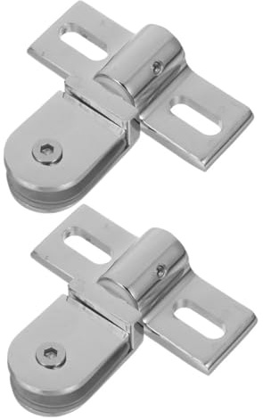 DOITOOL 2pcs Thickened Stainless Steel Door Pivot Hinges for Glass Shower Doors Stable Top and Bottom Clamp Design Alloy Repair Kit for Interior Cabinets and Framed Bookcases