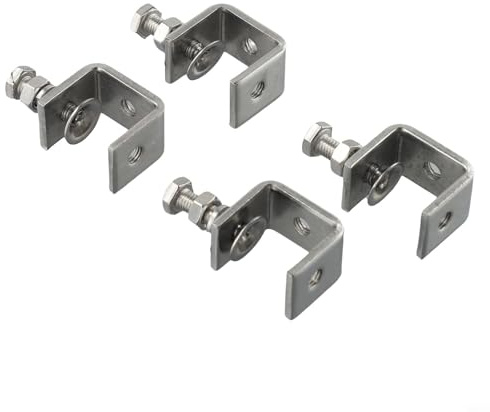 4 Stück Edelstahl-C-Klemmen mit M8-Blende, Stahlguss-Rahmen mit verstellbarer Positionierungsschraube für Metallarbeiten, Autoreparatur und Schreibtisch zur Montage (4 Stück)