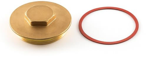 Westco Immersion Heater Plug & Washer Set – Brass Plug with Red Fibre Seal for Hot Water Cylinders