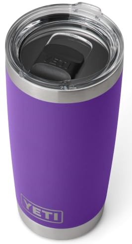 YETI Rambler 20 oz (591 ml) Tumbler (Pace Purple) – Stainless Steel Coffee Travel Mug with MagSlider Lid (Not Leakproof) – Insulated Coffee Cup Keeps Drinks Hot or Cold – 5 Year Warranty