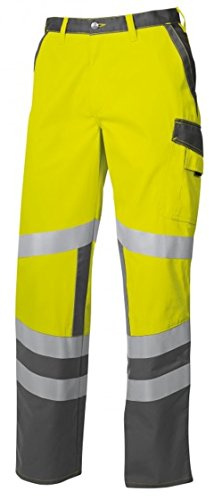 BP 2110-845-8653-56s Arbeitshosen, mit elastischem Rückenteil, 270,00 g/m² Stoffmischung, Warngelb/dunkelgrau, 56s
