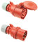 PCE SHARK IP44 CEE 16A 5p rot SET Stecker und Kupplung 5polig Starkstrom