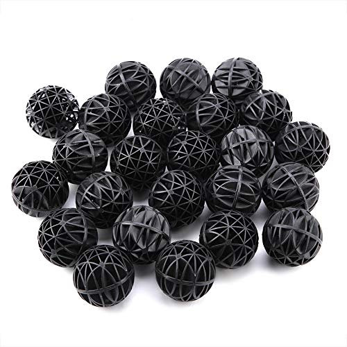 50Pcs Bio Porous Filter Biochemical Ball Filter Media Water Filter Material with Cotton for Fish Tank Pond Aquarium Waterfall Fountain(46mm)