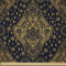 ABAKUHAUS Mandala Stoff als Meterware, Boho Paisley Folklore, Seidiger Satin Stoff für Polster Heimtextilien, 1M (148x100cm), Koksgraue und Senf