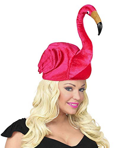 NET TOYS Stylischer Flamingo Hut für Erwachsene - Pink - Hübsche Party-Kopfbedeckung komischer Vogel - EIN Blickfang für Mottoparty & Karneval