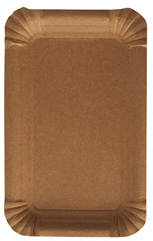 Papstar - 8 x 250 Assiettes, cartonpure rectangulaire 10 cm x 16 cm marron