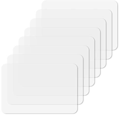 SUI-lim 8PCS Clear Placemats Plastic Table Mats Washable for Dining Transparent Table Mats for Kitchen