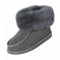 Damen & Herren Lammfell Hausschuhe Adam Fellschuhe aus Merino Schaffell Echtleder sehr warm und atmungsaktiv Schuhgröße 44, Farbe Grau